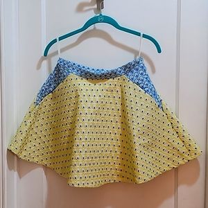 Embroidered yellow and blue skirt